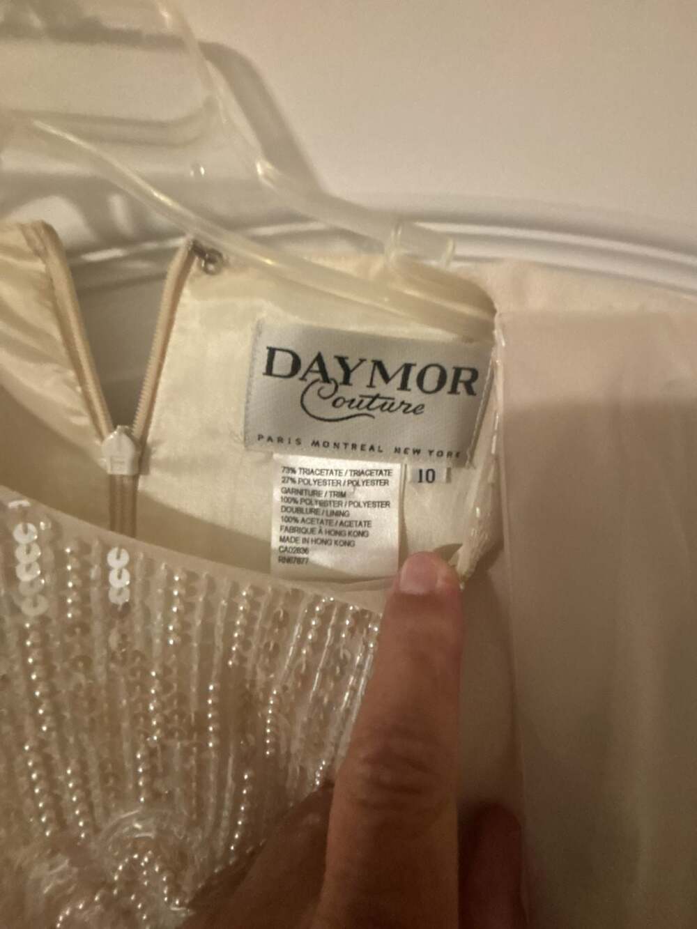 Daymor Couture Jacket Size 10 Cream Beaded Formal Blazer
